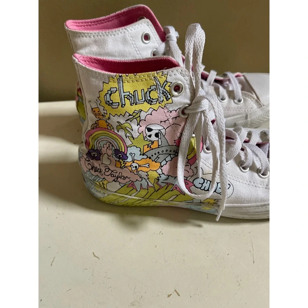 Converse Chuck Taylor All Star High Top Doodle Graphic Shoes  Womans 9 Men's 7